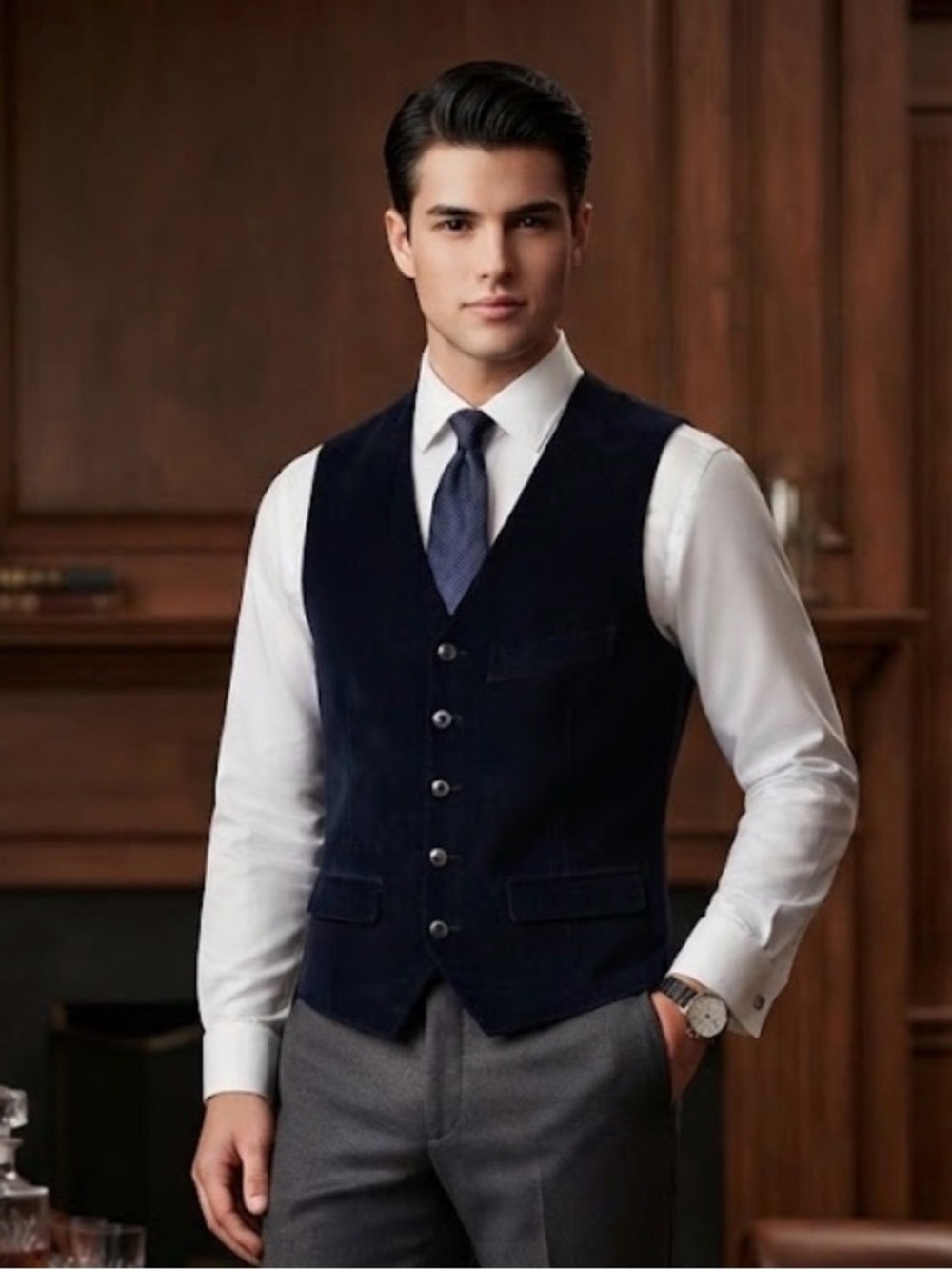 Jos. A. Bank Reserve Men’s Black Corduroy Vest Tailored Fit Waistcoat Size M